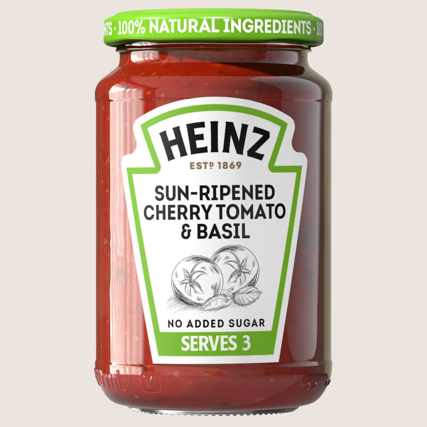 Heinz Sun-Ripened Cherry Tomato And Basil Pasta Sauce No Added Sugar 350G