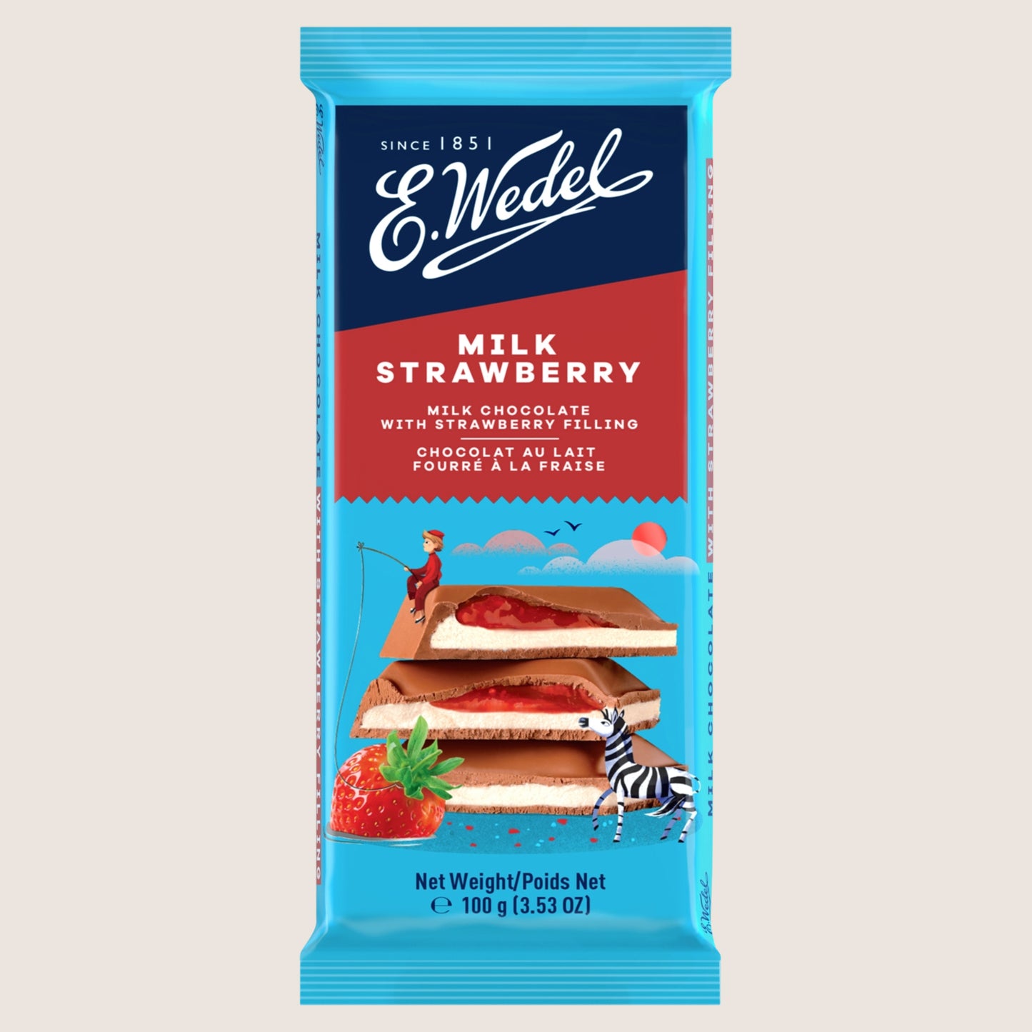 E. Wedel Milk Chocolate with Strawberry Filling 100g