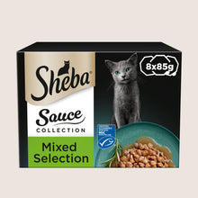 Sheba Sauce Collection Adult Wet Cat Food Mixed Selection Tray With Taurine 8 x 85g