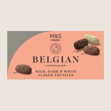 M&S Belgian Chocolatier Milk, Dark & White Flaked Truffles 200 g