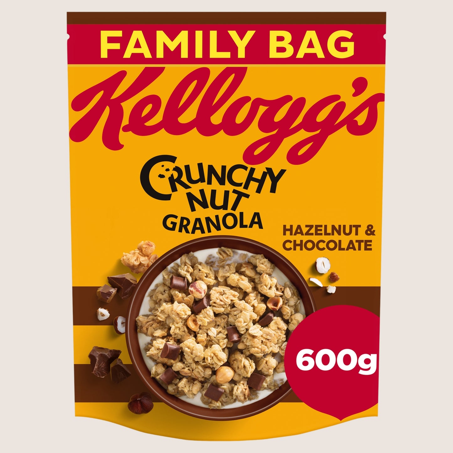 Kellogg's Crunchy Nut Hazelnut & Chocolate Breakfast Granola Vitamin Fortified 600g