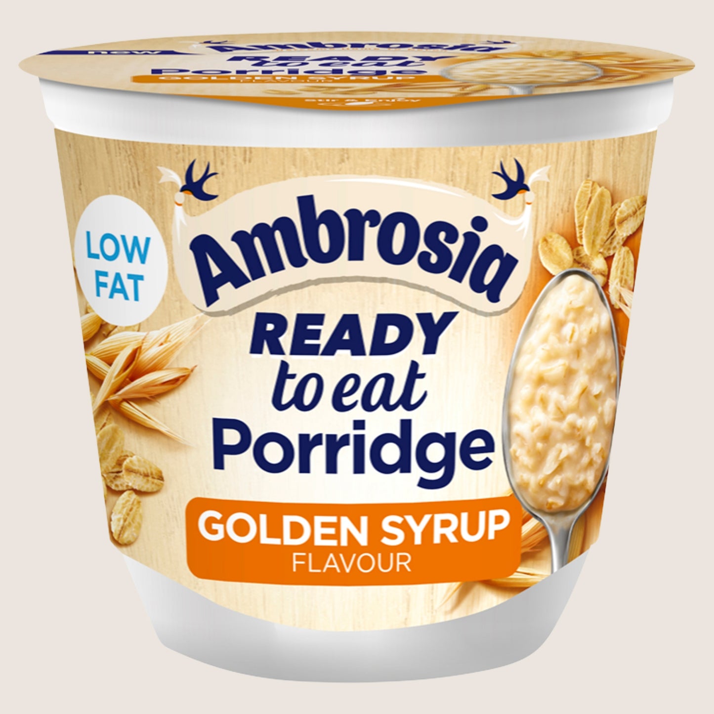 Ambrosia Ready to Eat Porridge Oat Cereal Pot Golden Syrup Vitamin Fortified 210g