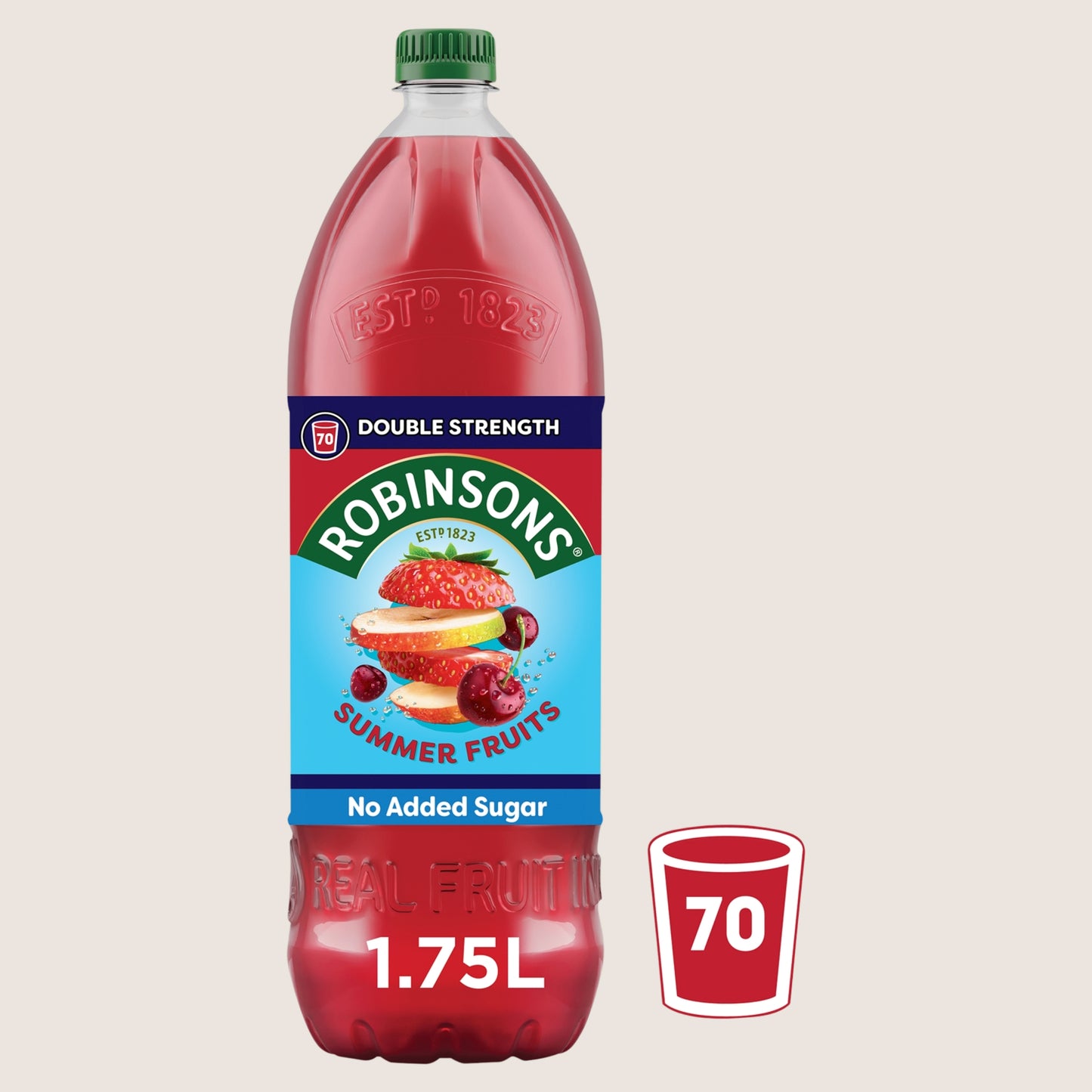 Robinsons Double Strength Summer Fruits No Added Sugar Squash 1.75L