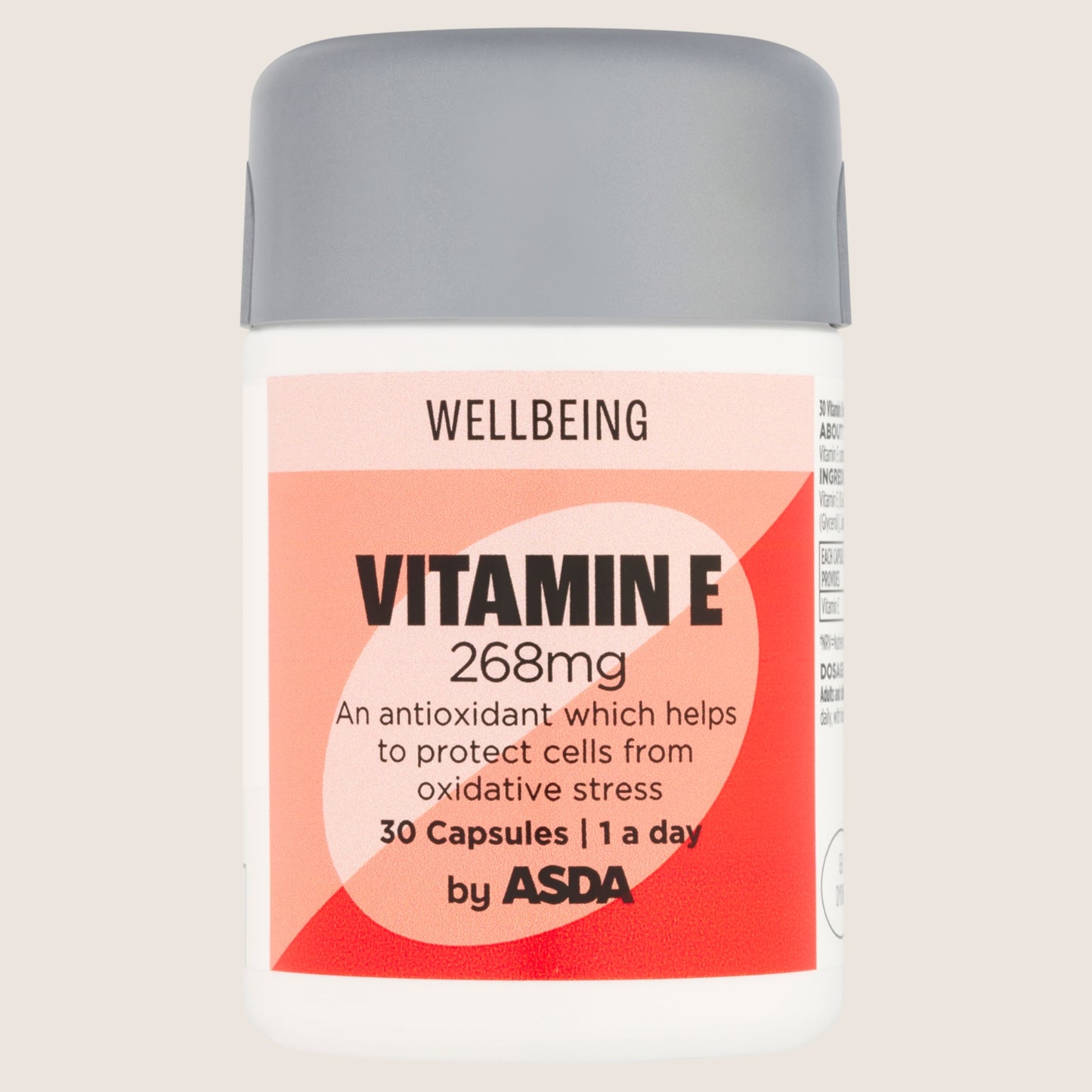 ASDA Wellbeing 1 a day Vitamin E 268mg 30 Capsules