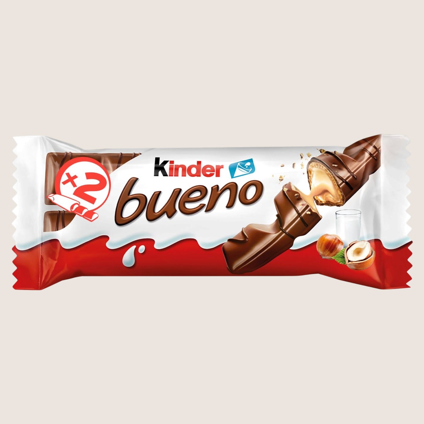 Kinder Milk Chocolate and Hazelnut Twin Bars Single Pack 43g