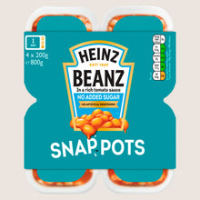 Heinz Baked Beans Snap Pots No Added Sugar 4 x 200g