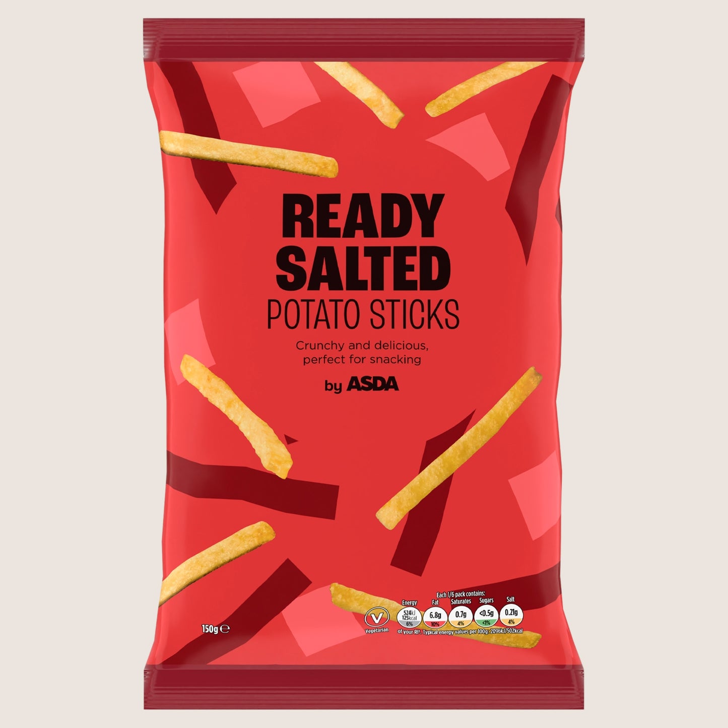 ASDA Ready Salted Potato Sticks No Artificial Additives 150g