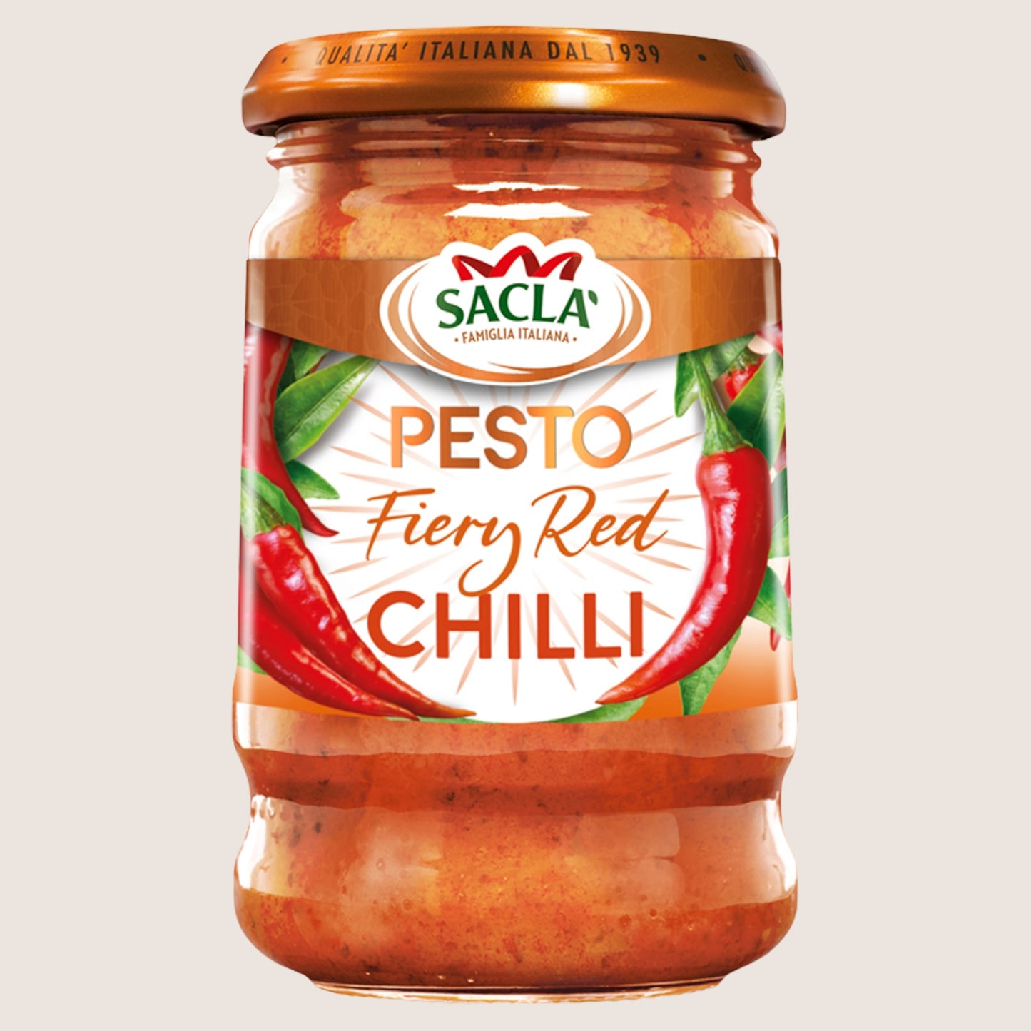 Sacla Pesto Fiery Red Chilli No Artificial Additives 190g
