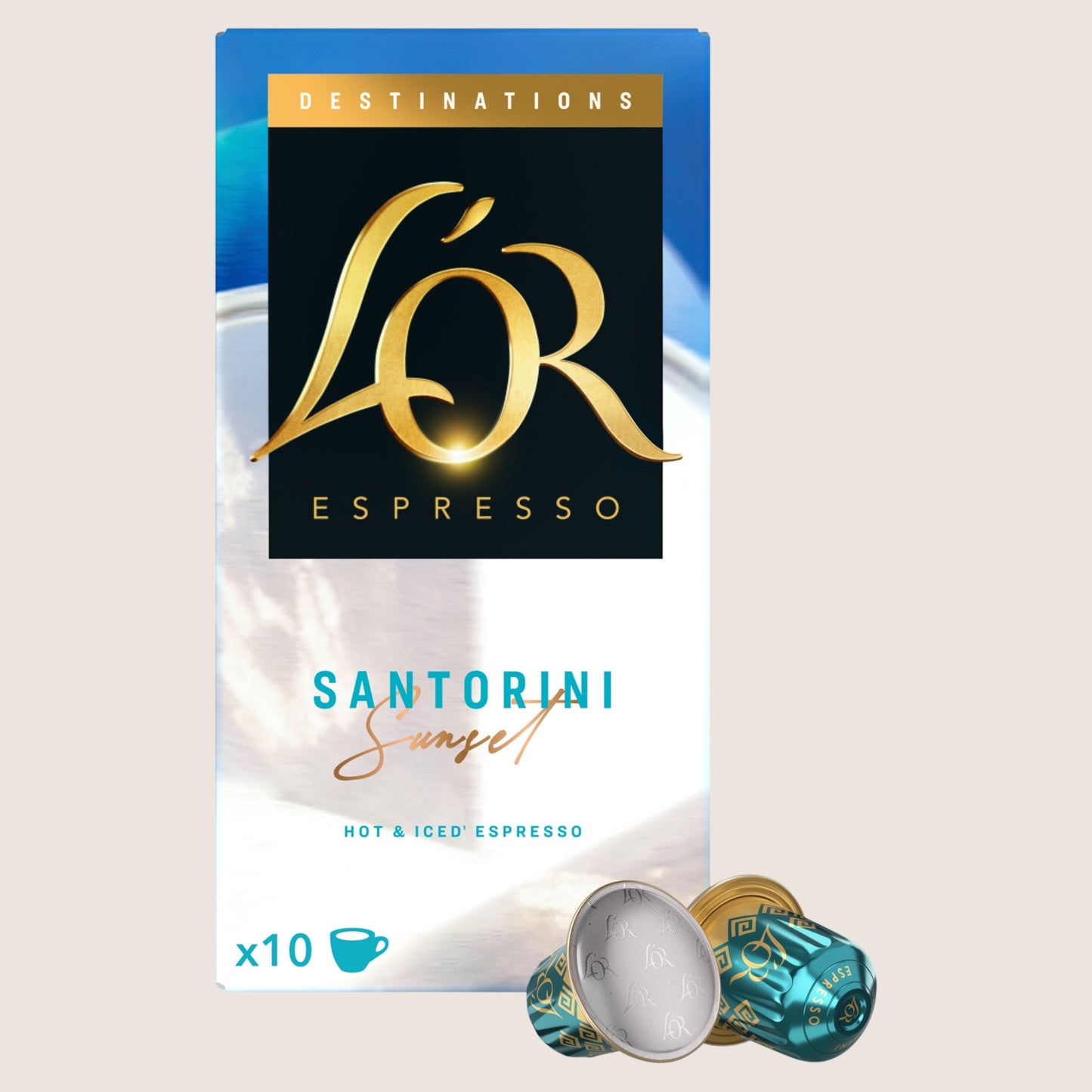L'OR Espresso Destinations Santorini Coffee Pods x10 Intensity 7 No Artificial Additives