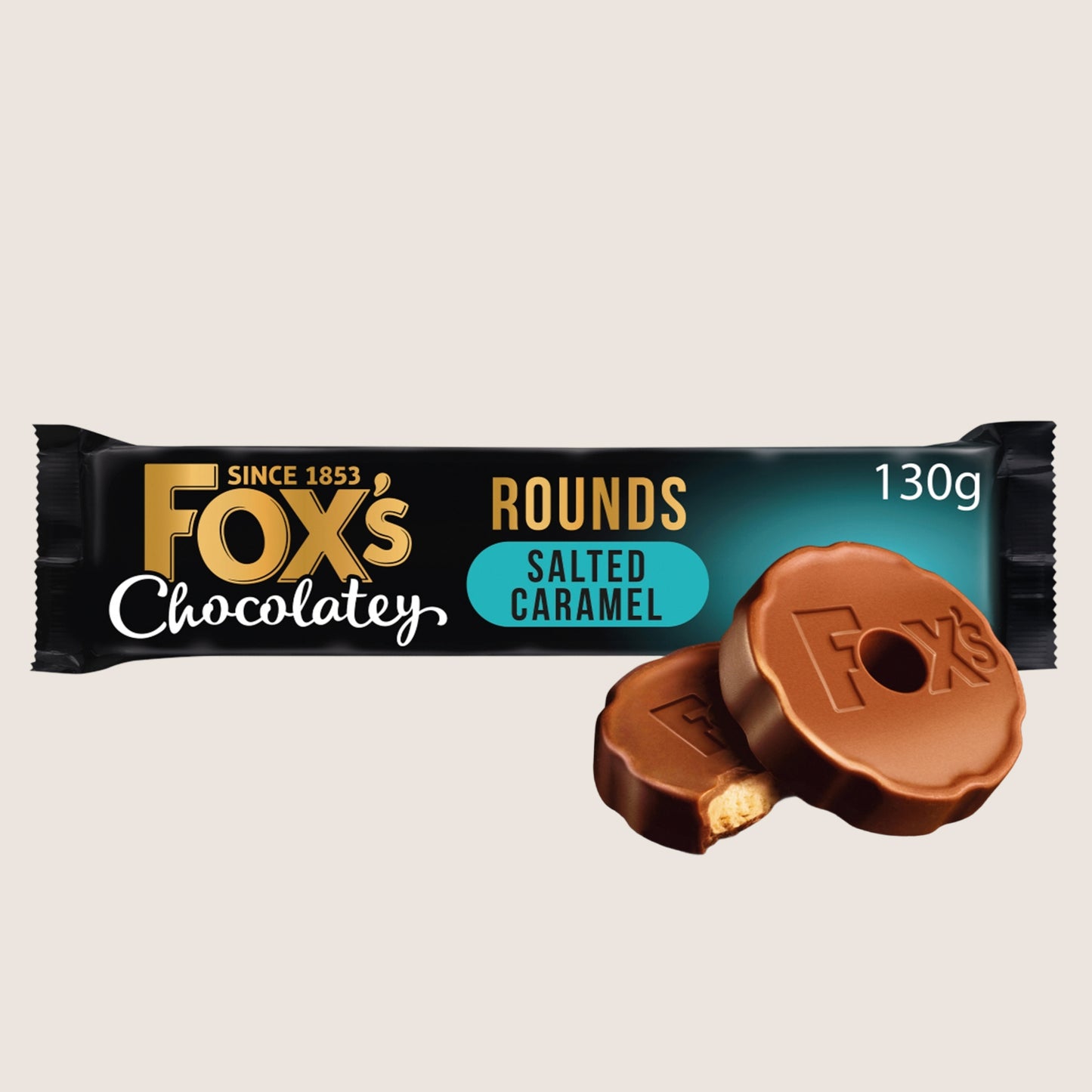 Fox's Fox's Chocolatey Biscuits Salted Caramel Rounds Chocolate 130g