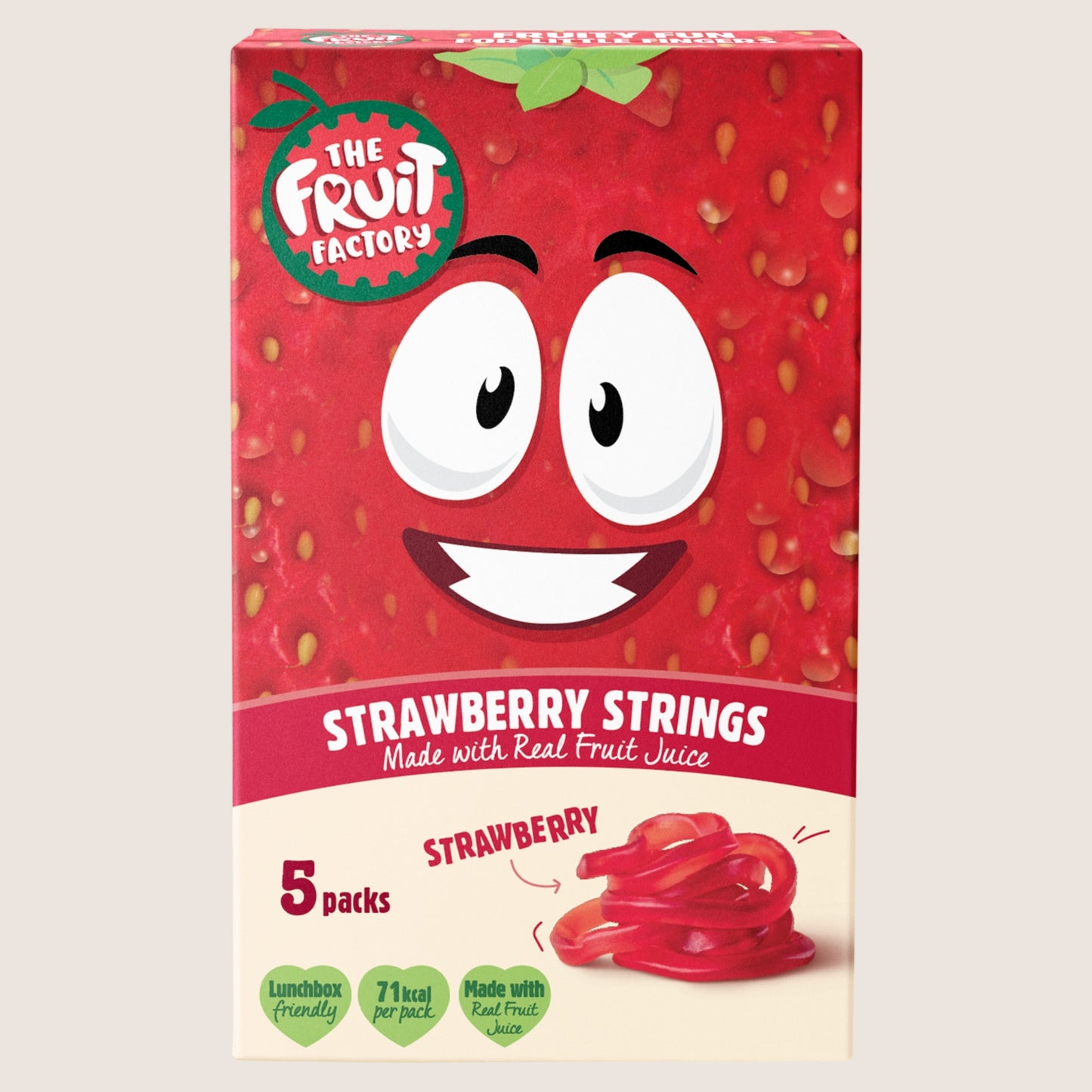 The Fruit Factory Strawberry Strings No Artificial Additives 5 x 20g