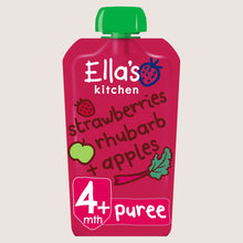 Ella's Kitchen Organic Strawberries Rhubarb and Apples Baby Pouch 4+ Months 120g