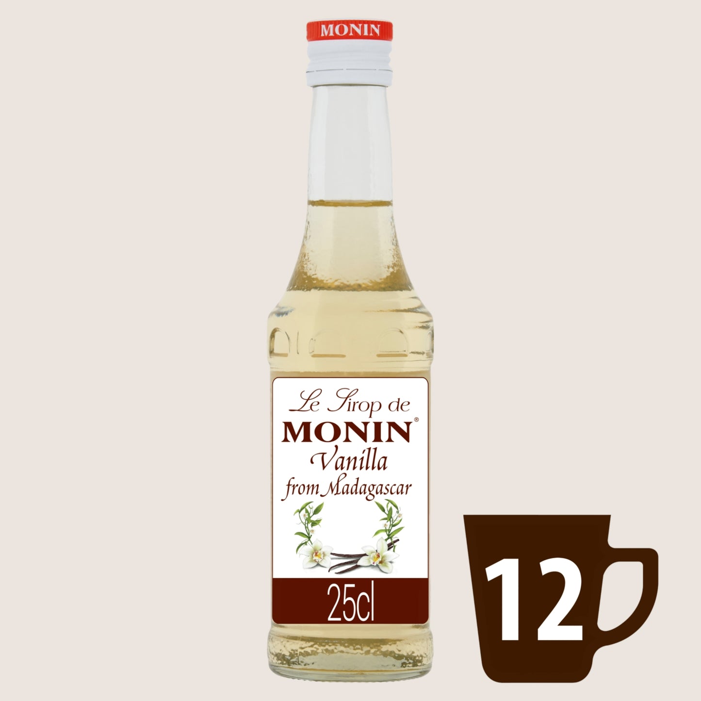 Monin Vanilla from Madagascar Syrup for Speciality Coffee 25cl No Artificial Additives