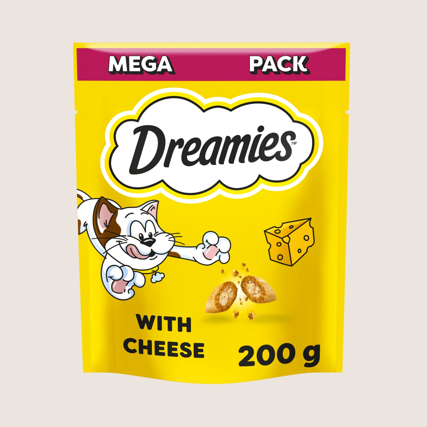 DREAMIES DREAMIES Cat Treat Biscuits With Cheese Flavour Nutritionally Complete 200g