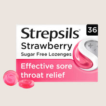Strepsils Strawberry Sugar Free Lozenges 36 Lozenges