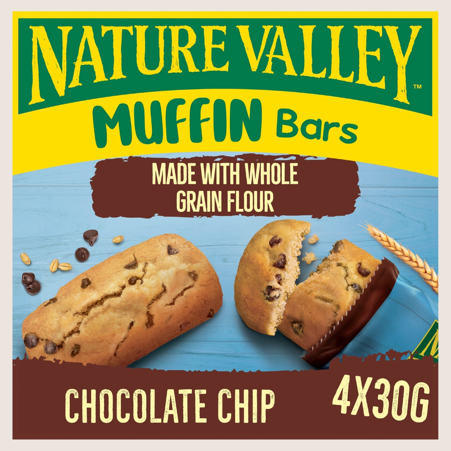 Nature Valley Cereal Bars Muffin Bars Chocolate Chip Vitamin Fortified 4x30g