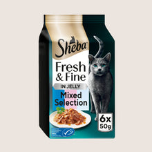Sheba Fresh & Fine Adult Wet Cat Food Tuna & Salmon in Jelly Pouches With Taurine 6x50g