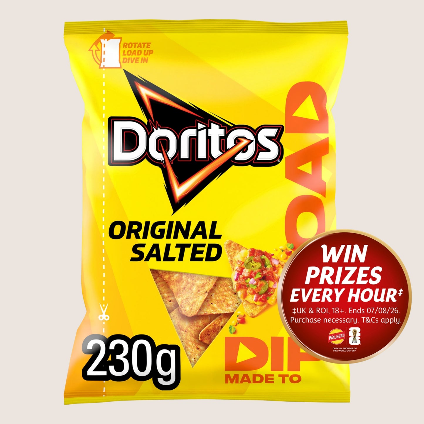 Doritos Dip or Load Salted Tortilla Chips Sharing Crisps Sharing Size 230g