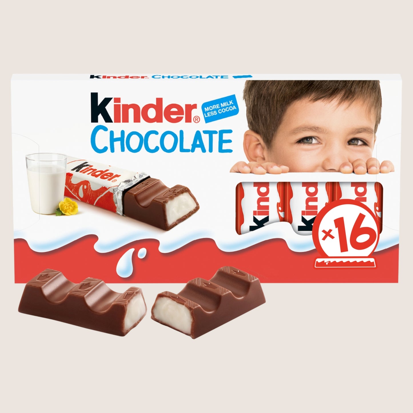 Kinder Milk Chocolate Fun Size Treat Snack Bars 16 Pack 16 x 12.5g