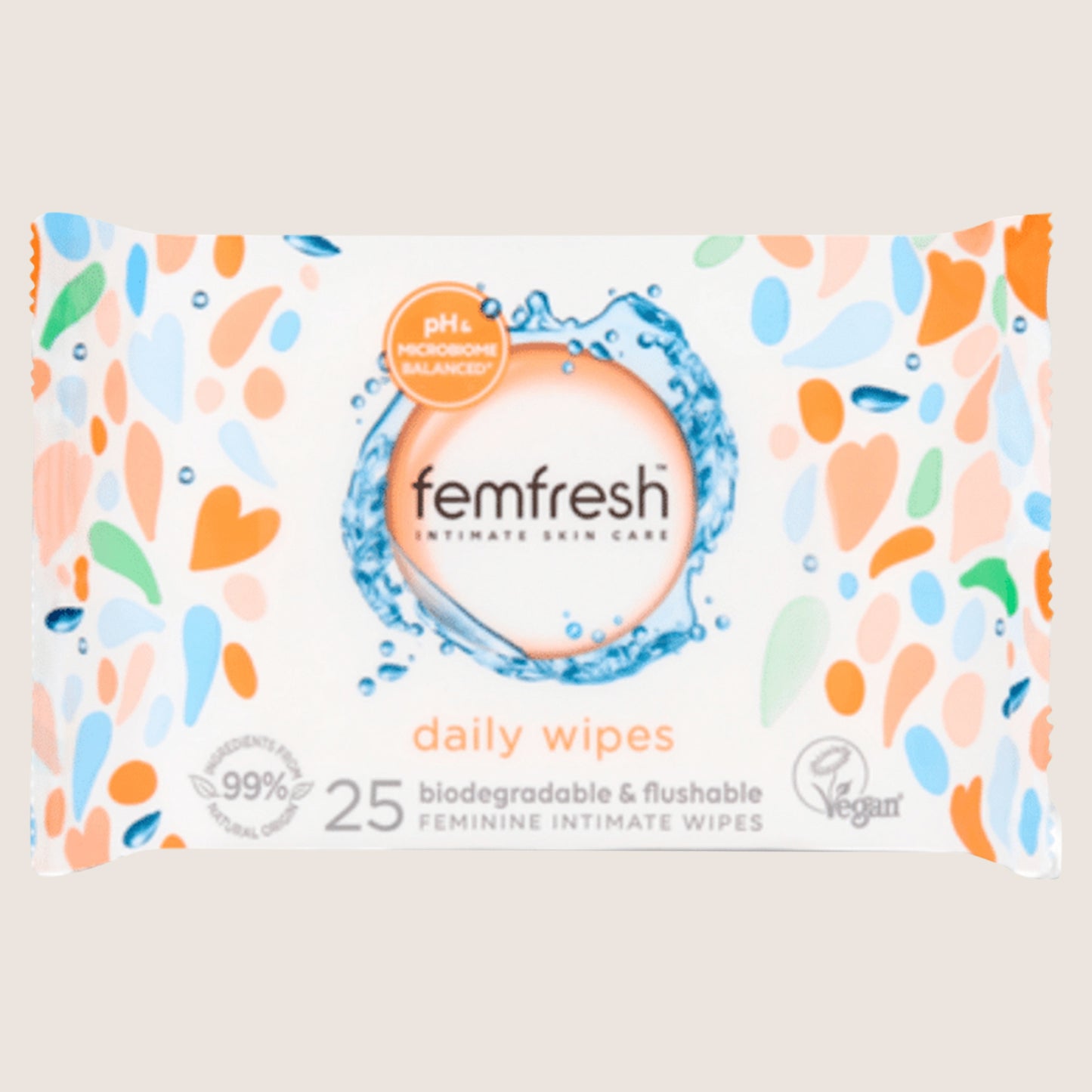 Femfresh Biodegradable & Flushable Feminine Intimate Wipes 25 Pack