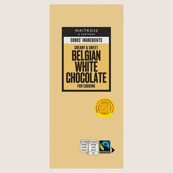 Waitrose Cooks' Ingredients White Chocolate Pure Indulgence 180G
