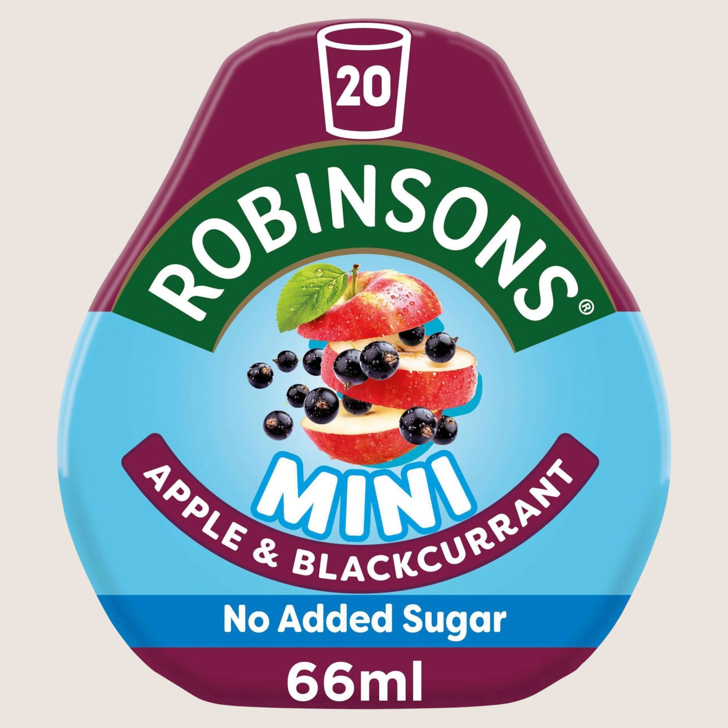 Robinsons Mini Apple & Blackcurrant On-The-Go Squash No Added Sugar 66ml