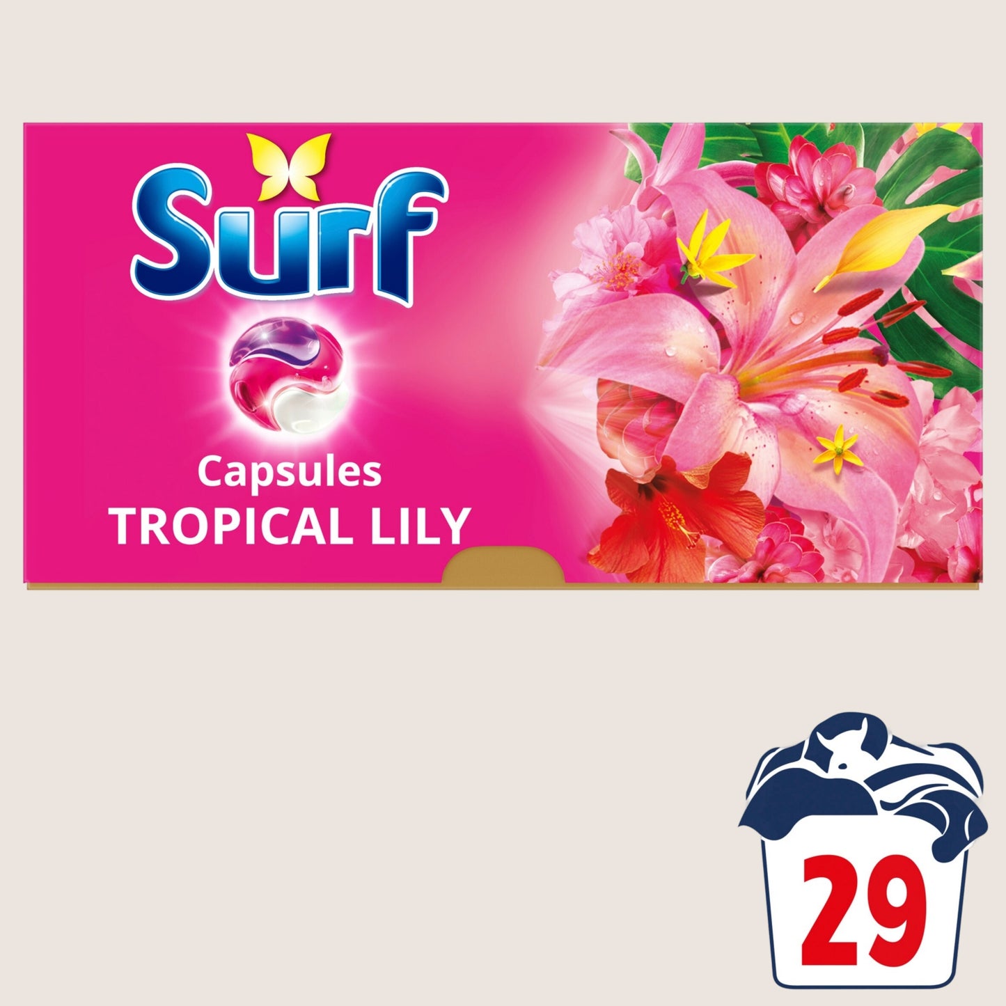 Surf 3 in 1 Tropical Lily Laundry Washing Detergent Capsules 29 Washes