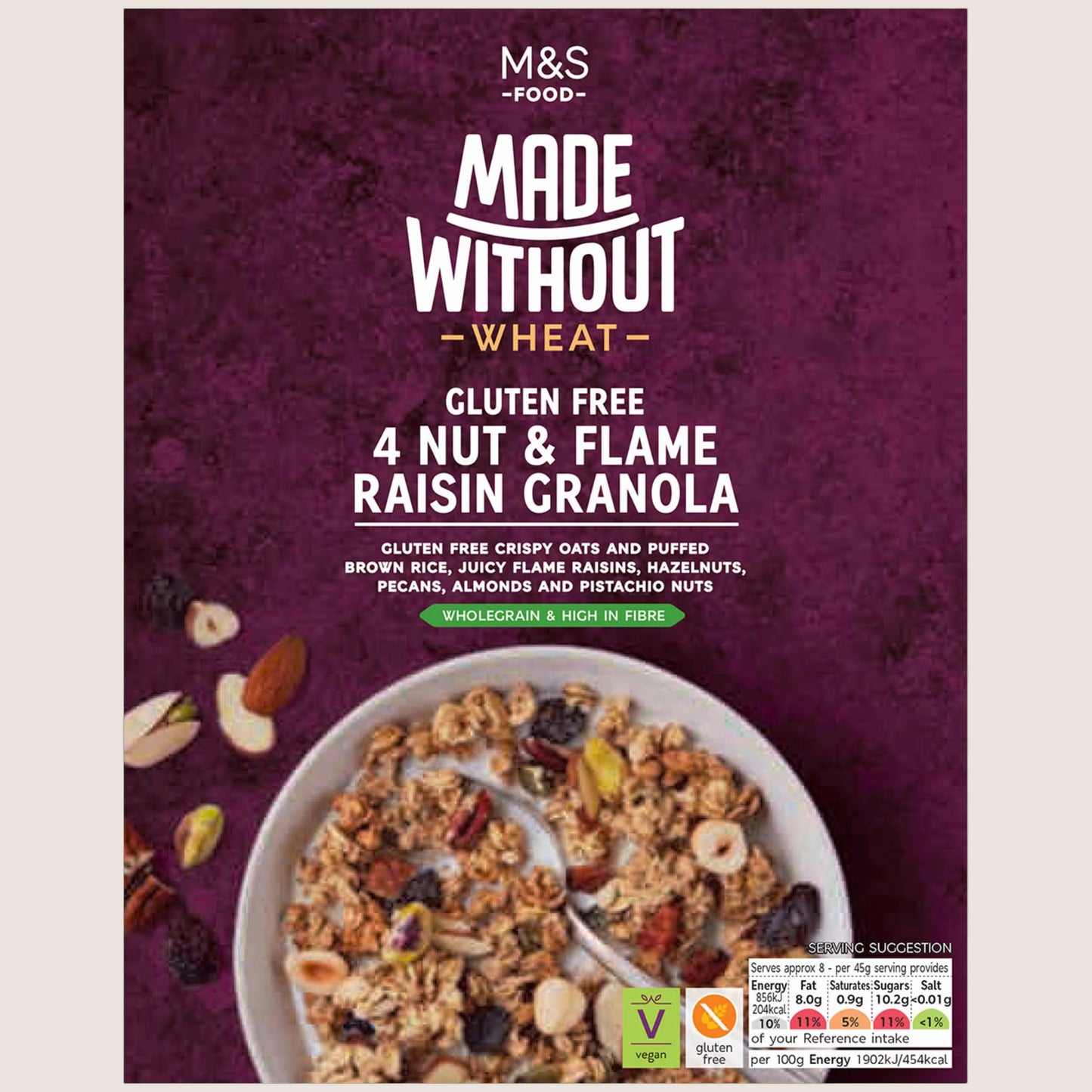 M&S Made Without 4 Nut & Flame Raisin Granola 360 g