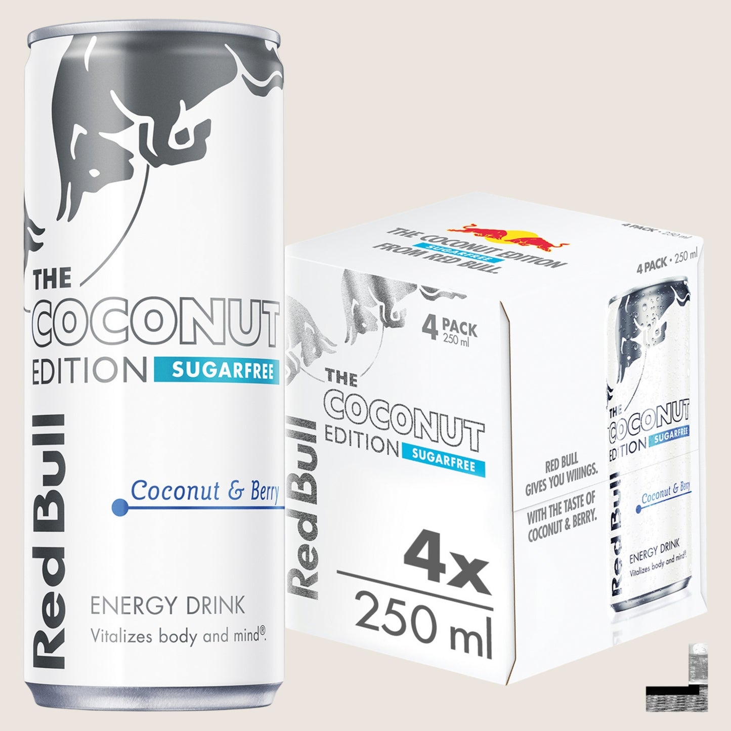 Red Bull Coconut Edition Sugarfree Coconut & Berry Energy Drink Refreshing 4 Pack 250ml