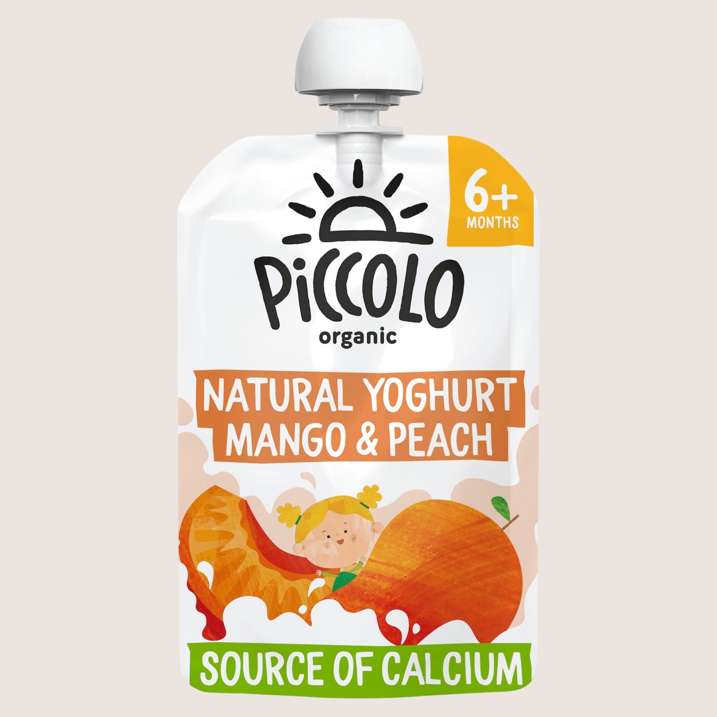 Piccolo Organic Natural Yoghurt Mango & Peach Smooth 6+ Months 100g