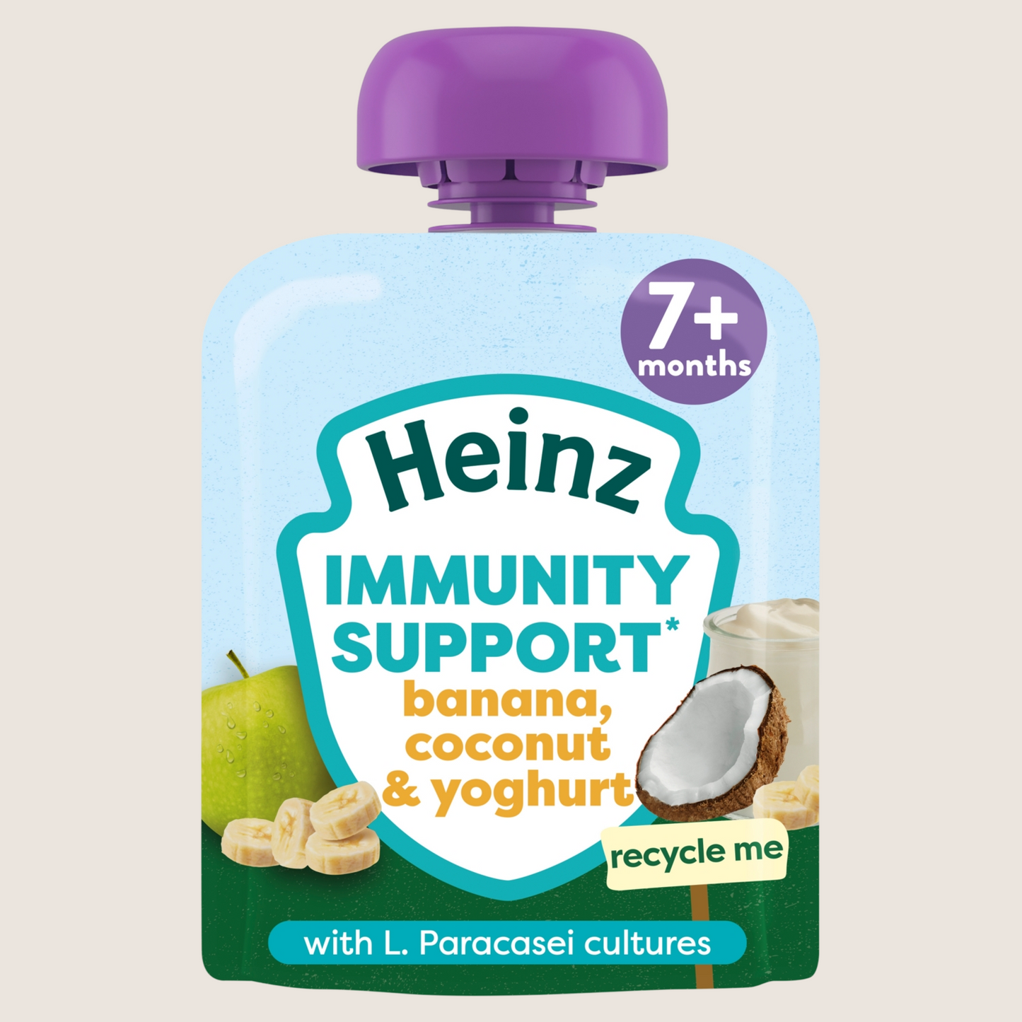 Heinz Baby Food Banana Coconut & Yoghurt Immunity Support Pouch 7+ Months Gentle Formula 85g