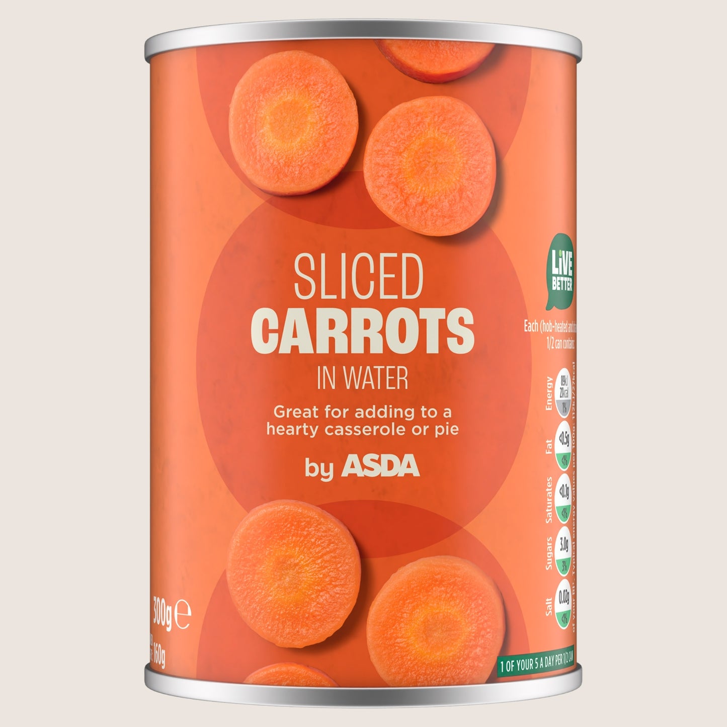 ASDA Sliced Carrots in Water In Spring Water 300g