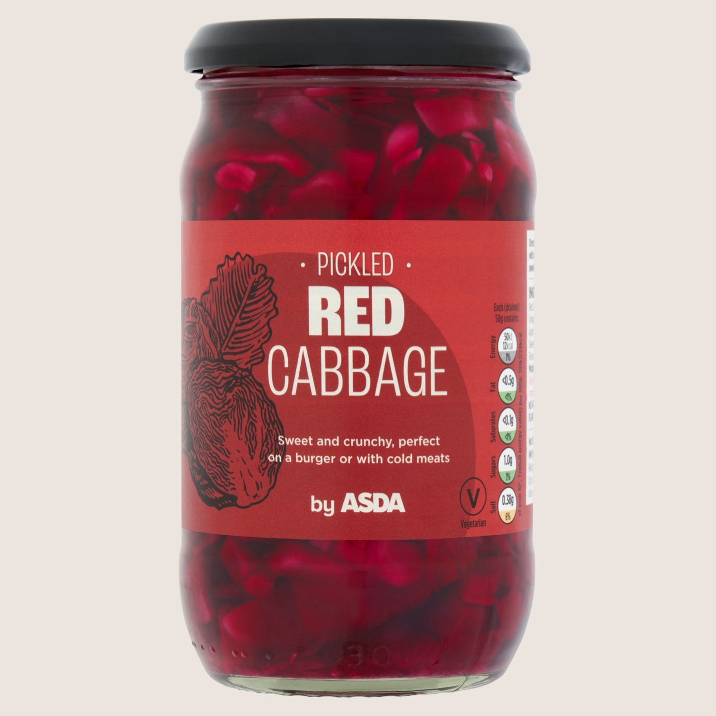 ASDA Pickled Red Cabbage No Artificial Additives 420g