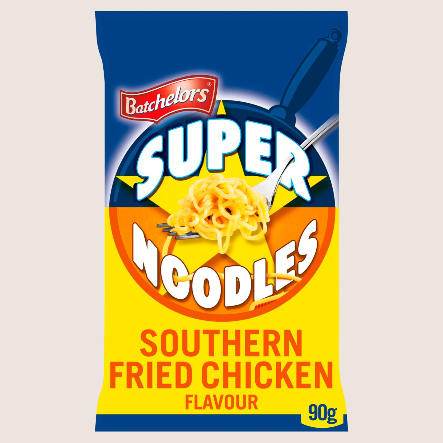 Batchelors Super Noodles Southern Fried Chicken Flavour Noodle Block Ready in Minutes 90g