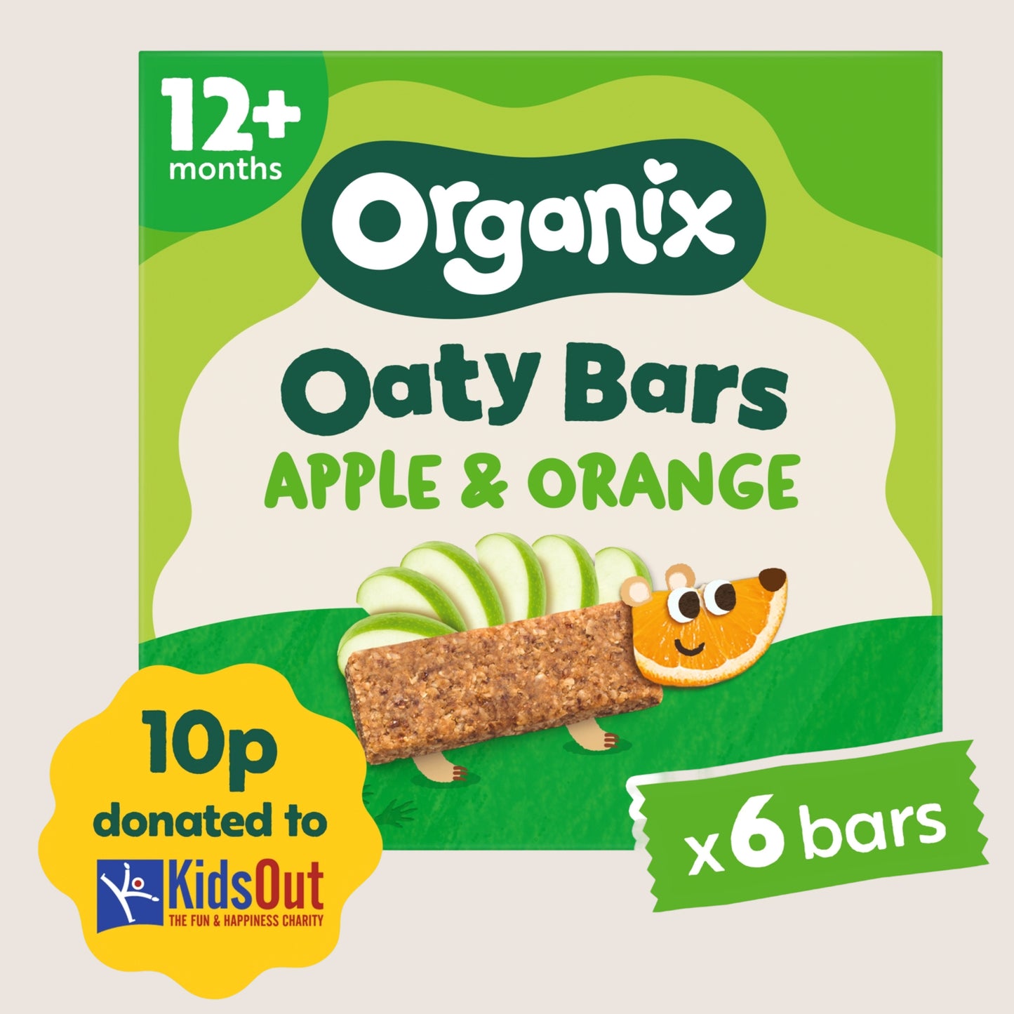 Organix Apple & Orange Soft Oaty Bars Toddler Snacks Multipack 12 months+ Gentle Formula 6x23g