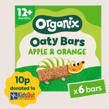 Organix Apple & Orange Soft Oaty Bars Toddler Snacks Multipack 12 months+ Gentle Formula 6x23g