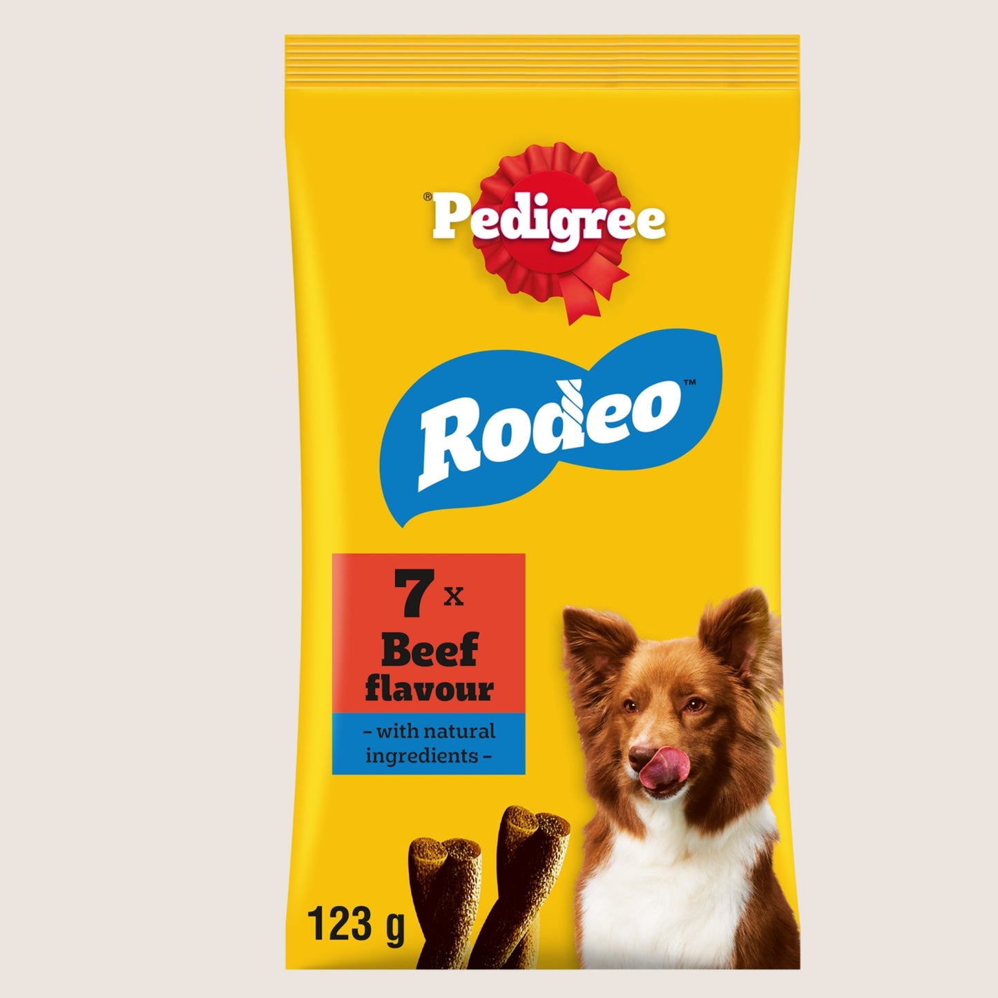 Pedigree RODEO Beef Dog Treats 7 Sticks Nutritionally Complete