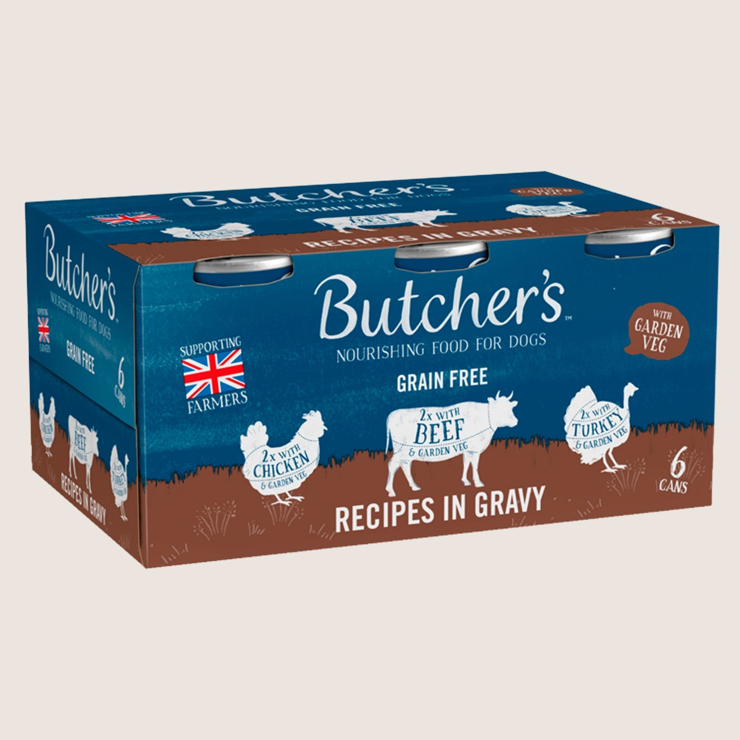 Butcher's Nourishing Food for Dogs Recipes in Gravy No Artificial Additives 6 x 400g