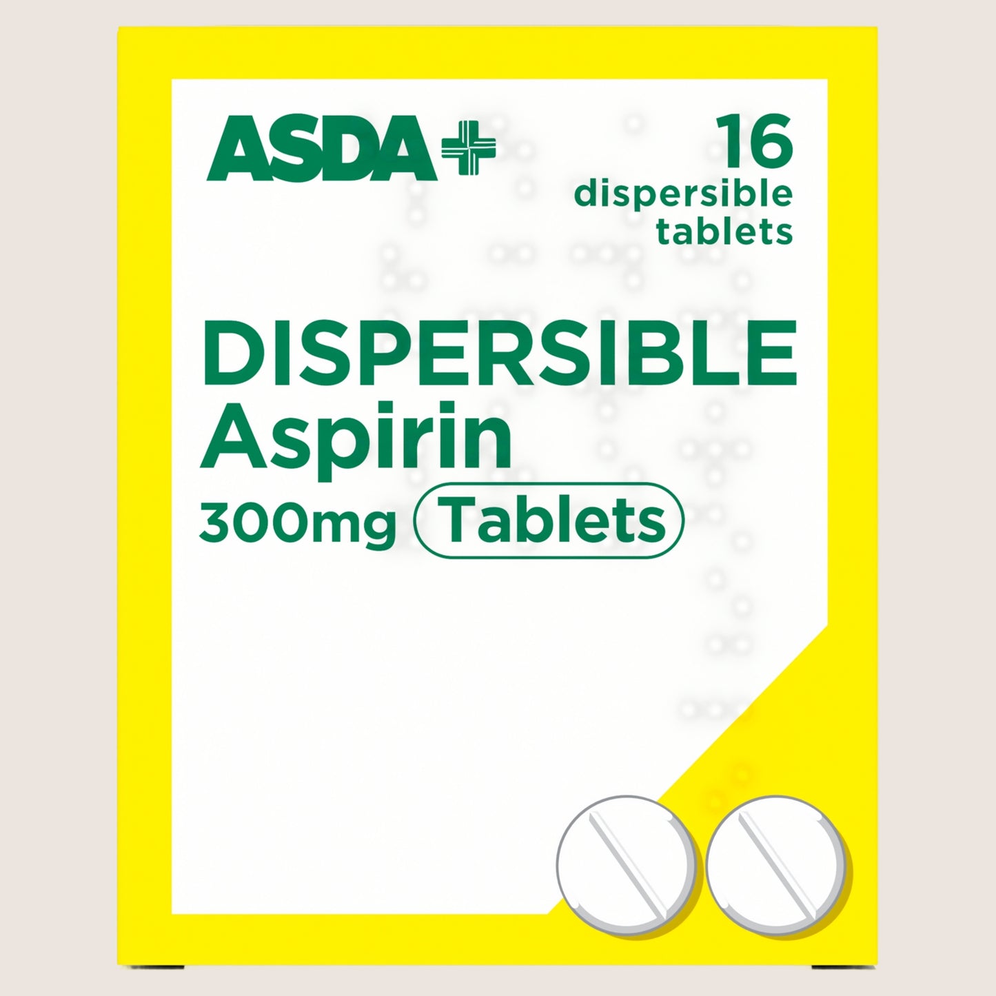 ASDA 16 Dispersible Aspirin 300mg Tablets