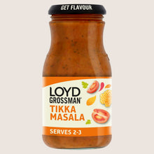 Loyd Grossman Indian Tikka Masala Curry Medium Spice Cooking Sauce Jar No Artificial Additives 350g