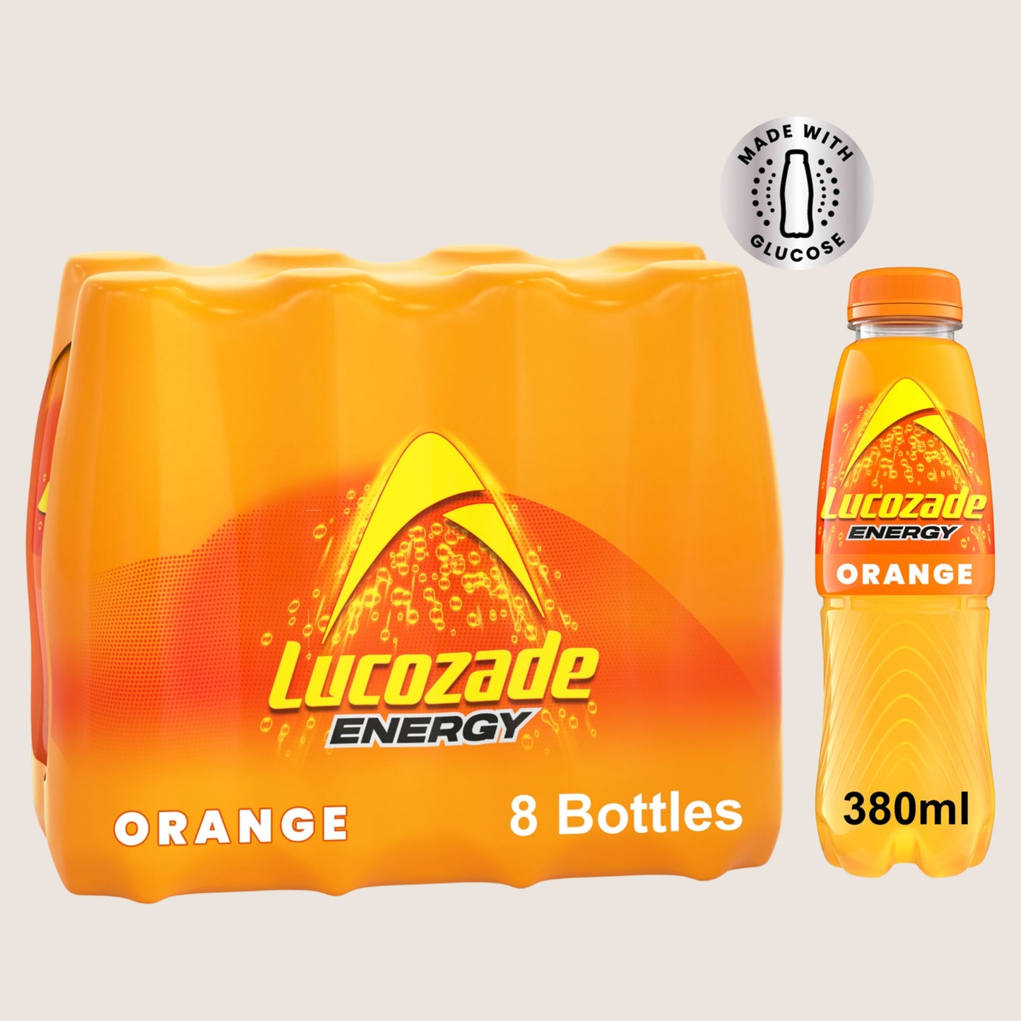 Lucozade Energy Drink Orange Refreshing 8 x 380ml