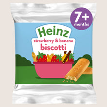Heinz Strawberry & Banana Biscotti Baby Food Snacks 7+ Months Free From Artificial Additives 60g