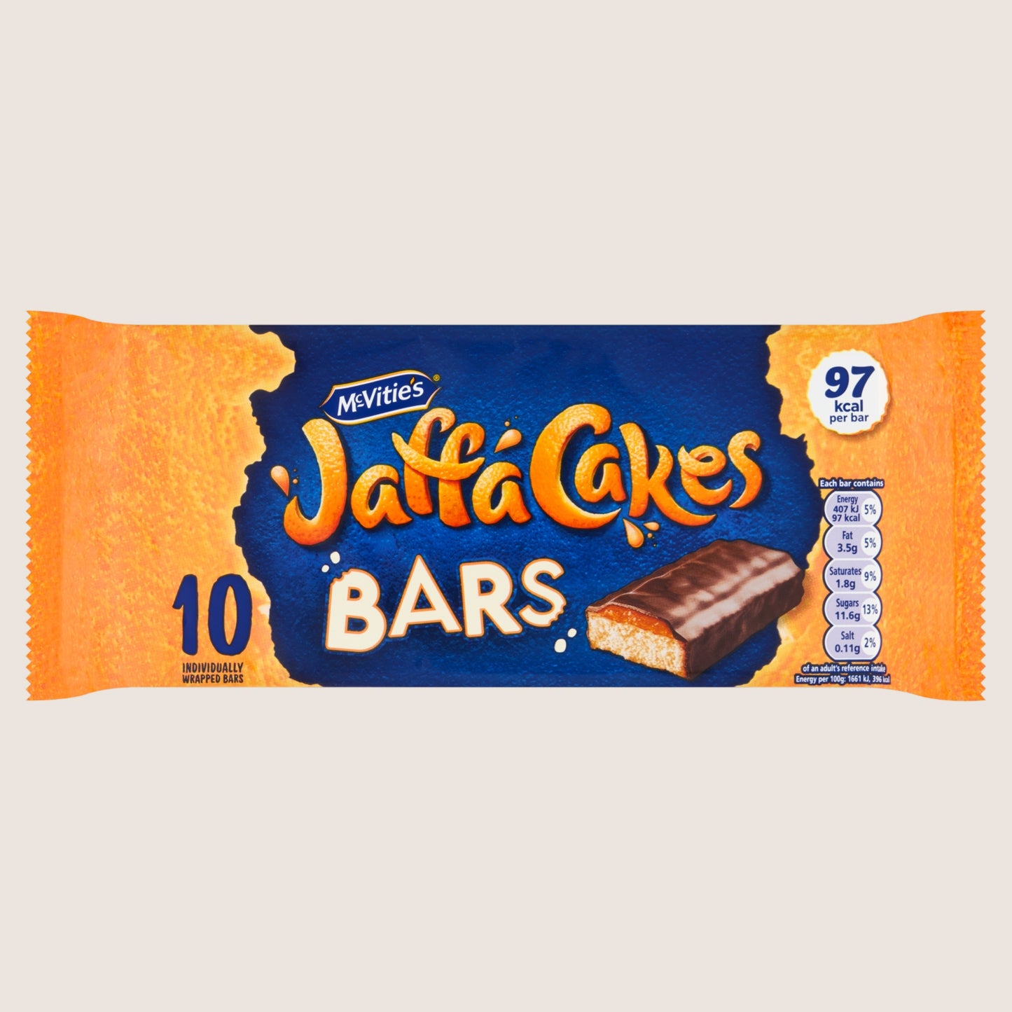 McVitie's Jaffa Original Cake Bar Free From Artificial Additives 10 x 24.5g