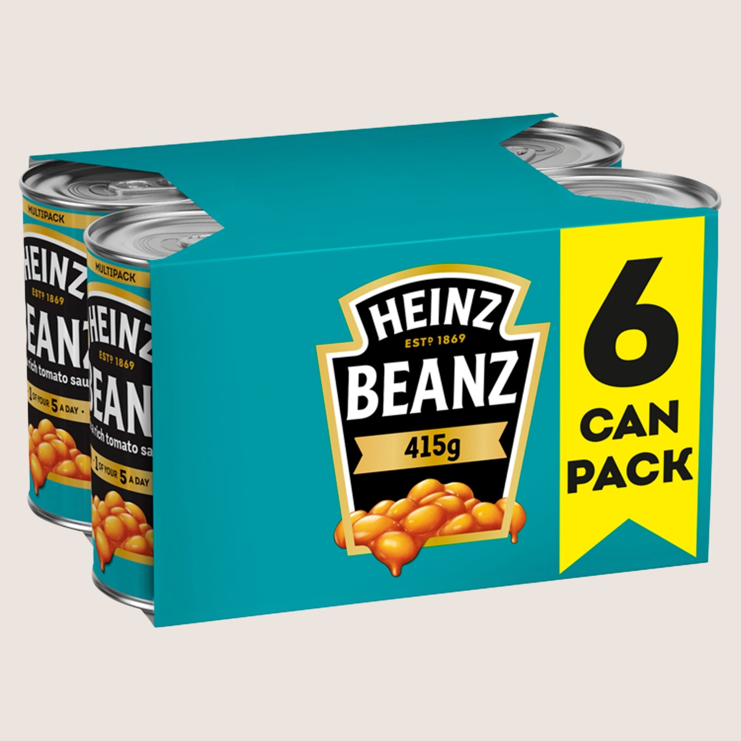 Heinz Beanz in a Rich Tomato Sauce Sun Ripened Tomatoes 6 x 415g