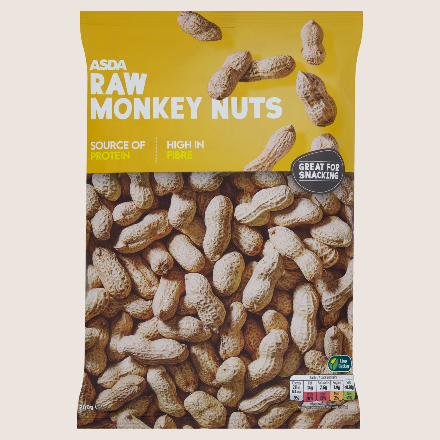 ASDA Raw Monkey Nuts Multipack 300g