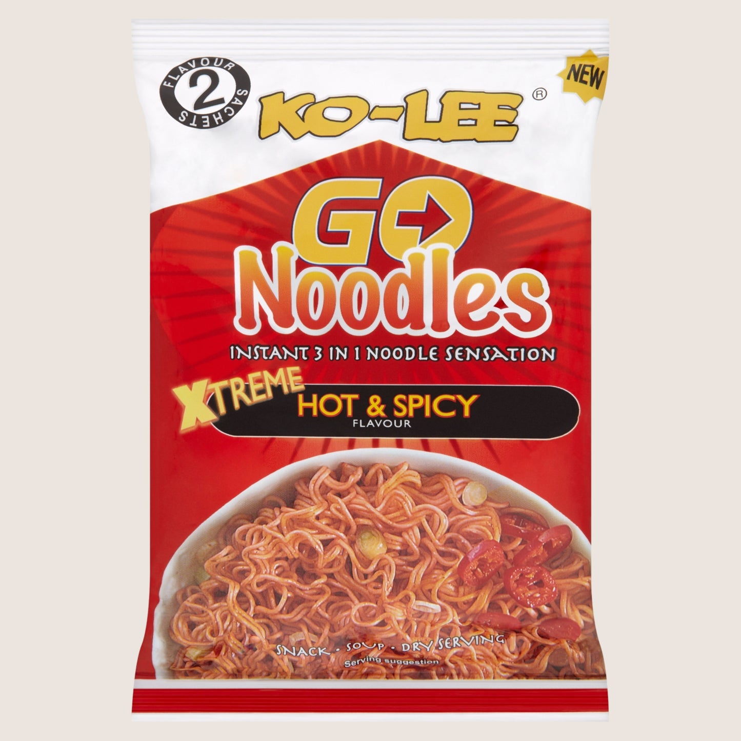 Ko-Lee Go Noodles Xtreme Hot & Spicy Flavour Free From MSG (Glutamate)