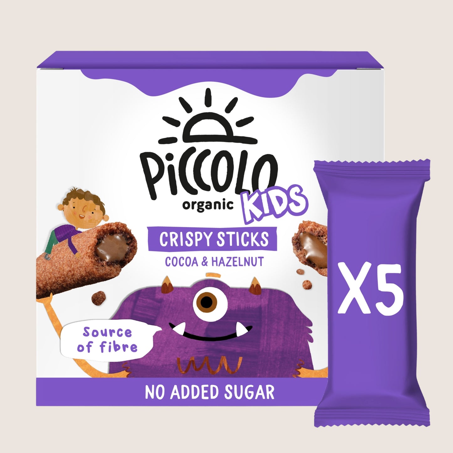Piccolo Organic Kids Crispy Sticks Cocoa & Hazelnut 5 x 25g