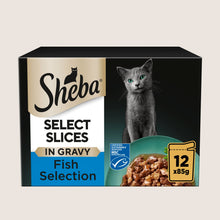 Sheba Select Slices Adult Wet Cat Food Fish Selection in Gravy Pouch With Taurine 12 x 85g