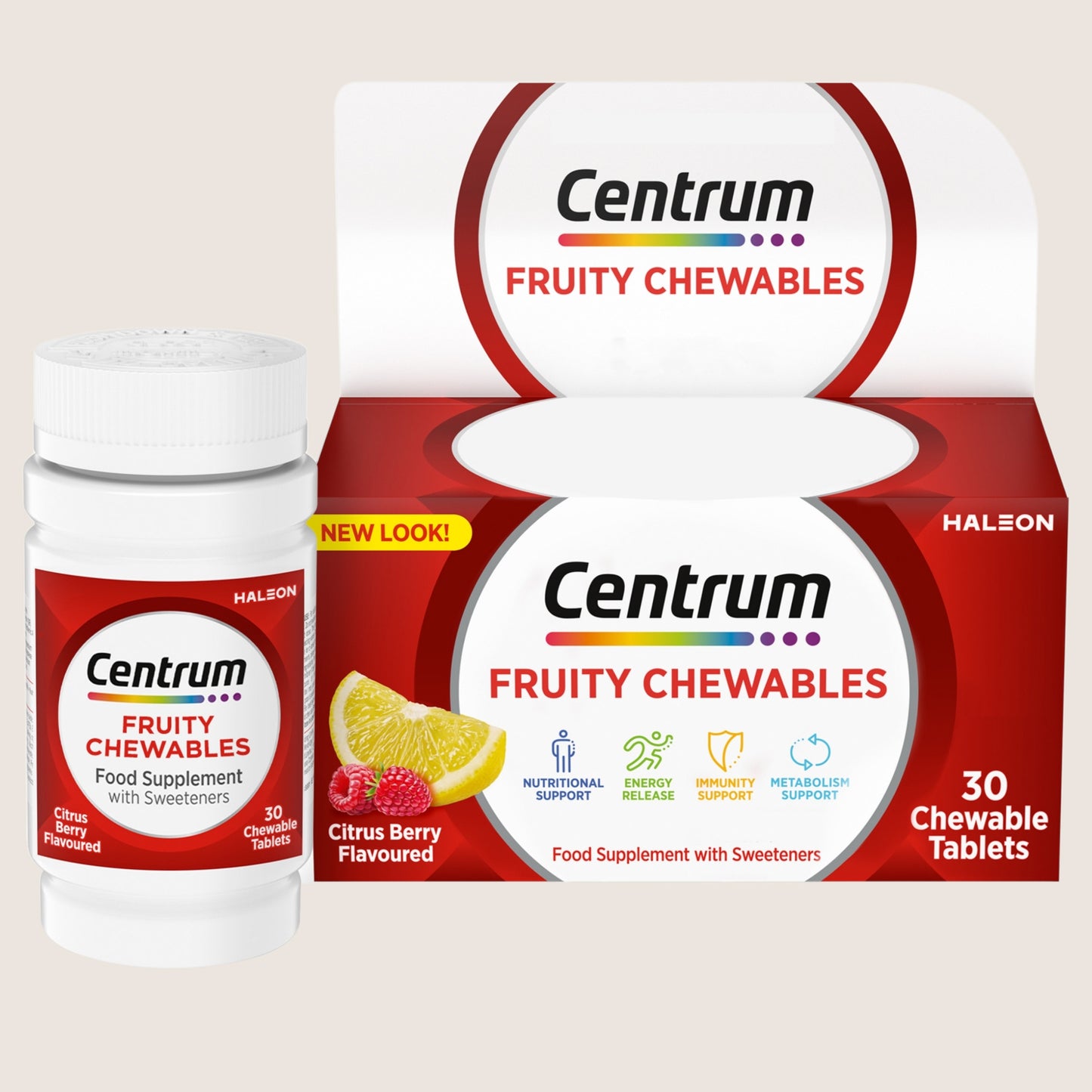 Centrum Fruity Chewables Tablets, Chewy Vitamins for Adults 30s