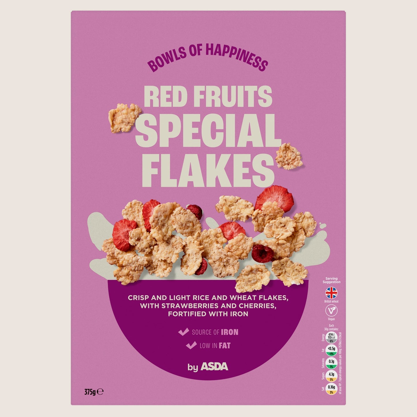 ASDA Red Fruits Special Flakes Wholegrain 375g